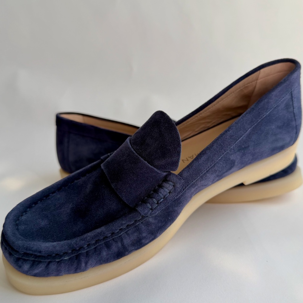Stuart Weitzman Blake Suede Slip-On Loafers Dark Size 9 NWOT - Picture 13 of 16